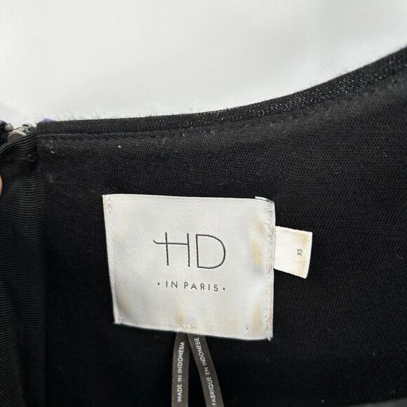 ANTHROPOLOGIE HD In Paris Blue Coral Floral Diamond Knit Mini Dress Size XS - Picture 7 of 8